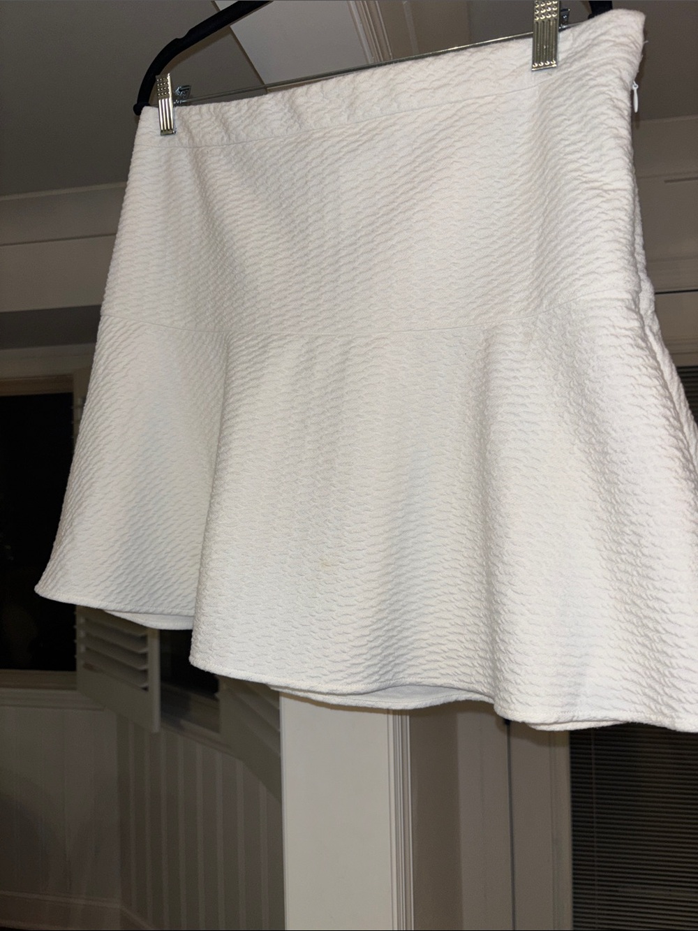 LOFT White Circle Skirt with Subtle Texture